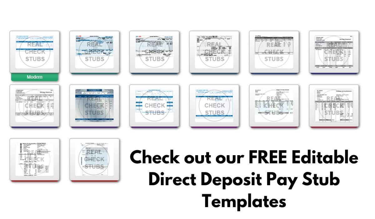 FREE Editable Direct Deposit Pay Stub Templates